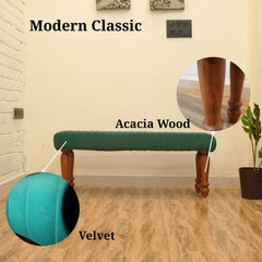 Piccolo Upholstered Bench (Dark Olive Green)