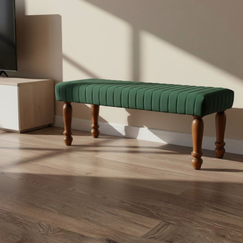 Piccolo Upholstered Bench (Dark Olive Green)