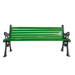Terra Cast Iron 3 Seater Garden Bench for Outdoor Park - (Black+Green)