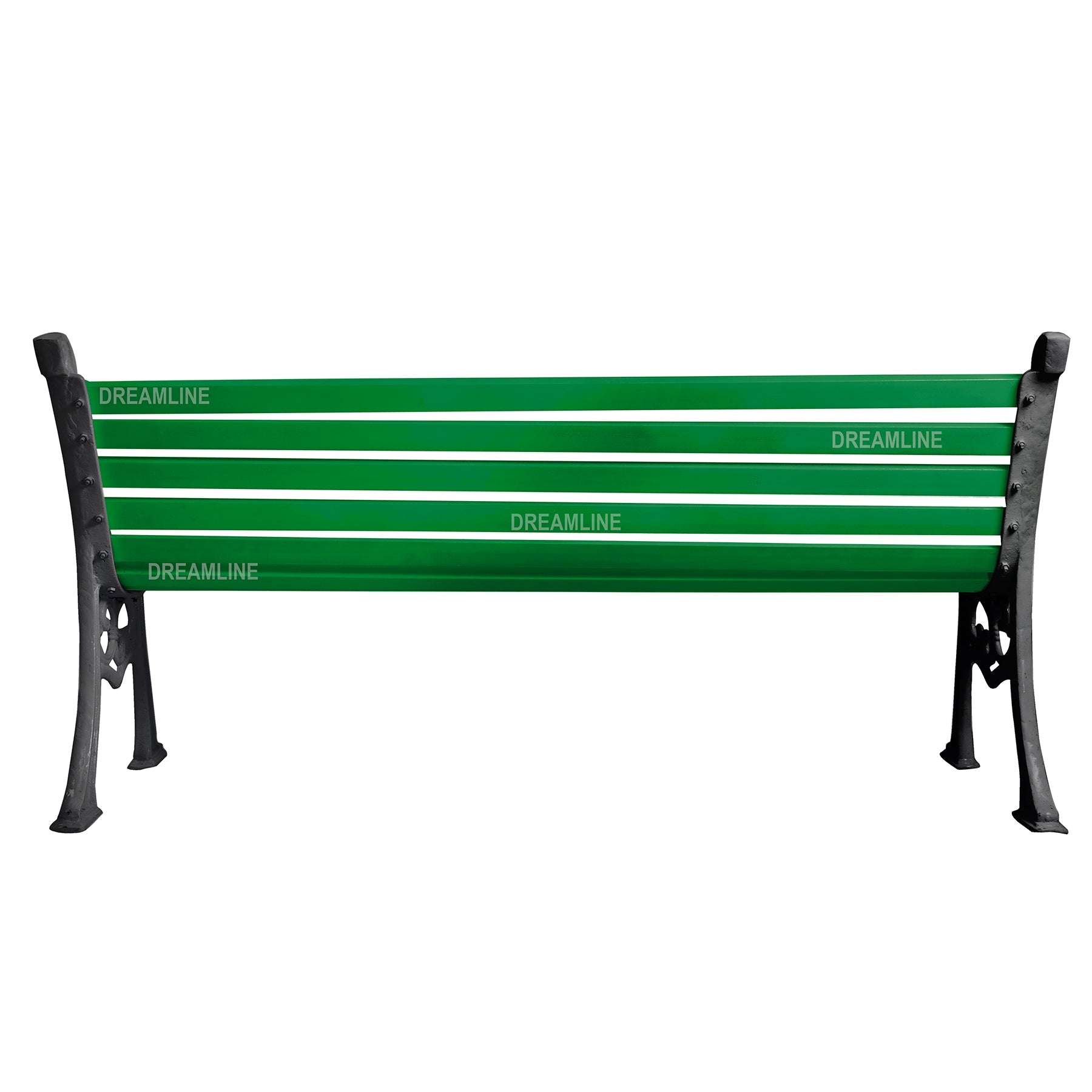 Terra Cast Iron 3 Seater Garden Bench for Outdoor Park - (Black+Green)