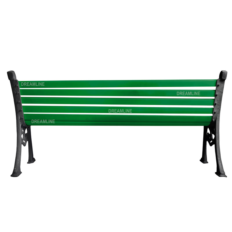 Terra Cast Iron 3 Seater Garden Bench for Outdoor Park - (Black+Green)
