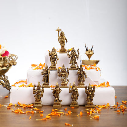 Dashavatar Brass idols 2.5 inch