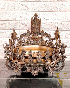 Dashavatar Pure Brass Urli large