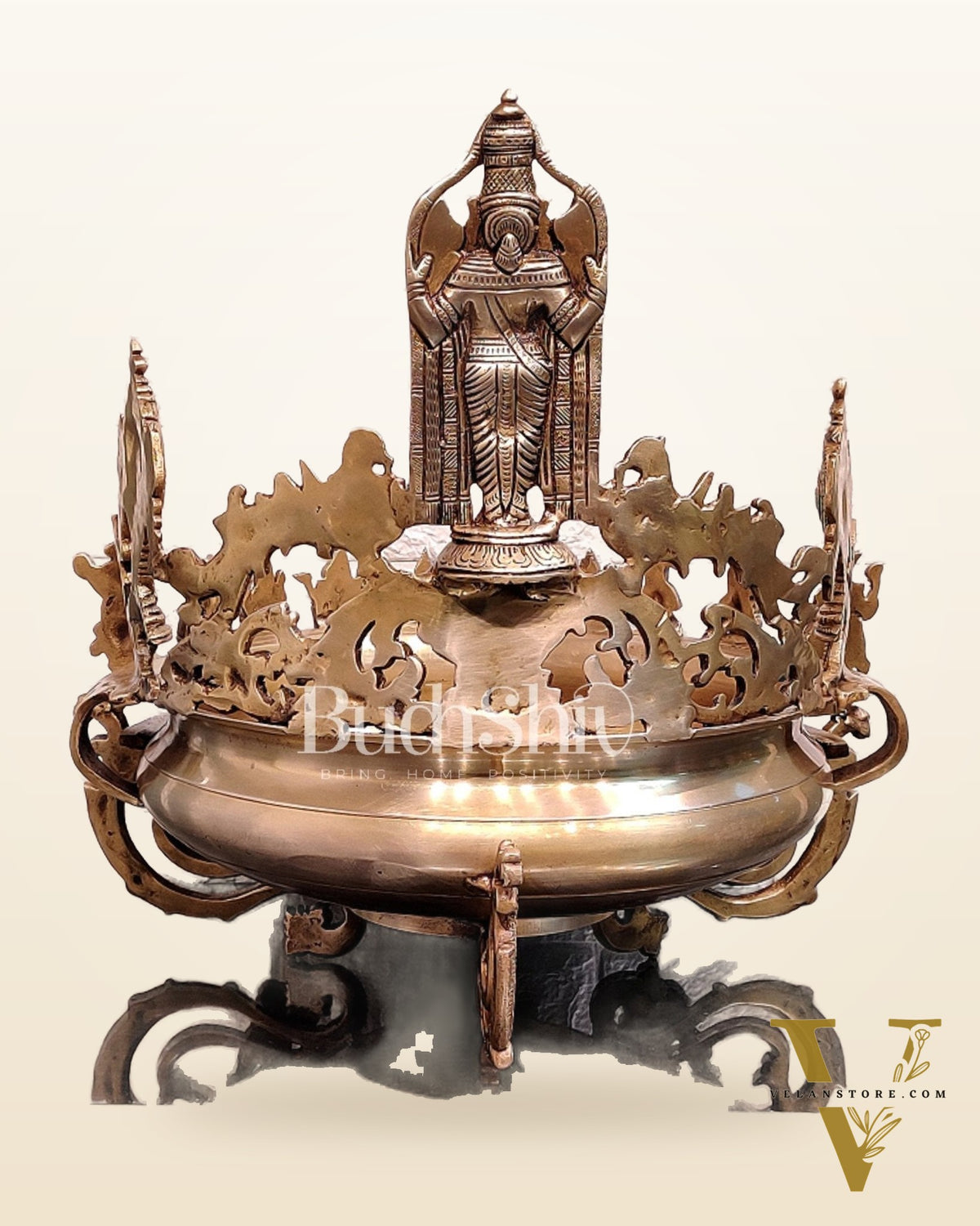 Dashavatar Pure Brass Urli large