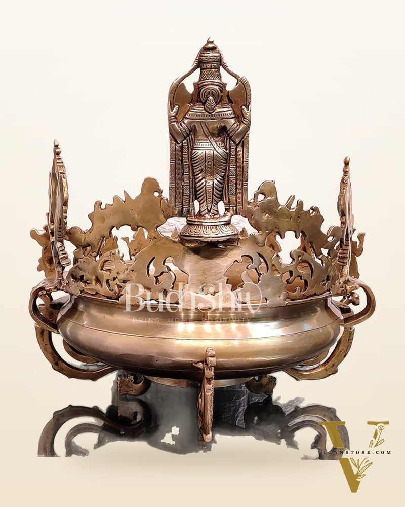Dashavatar Pure Brass Urli large