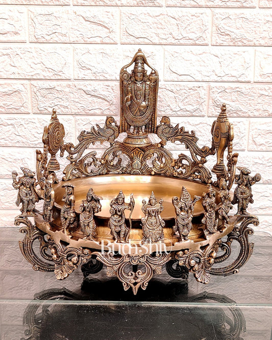 Dashavatar Pure Brass Urli large