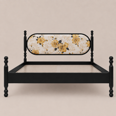 Kingsley Solid Wood Bed with Upholstered Headboard