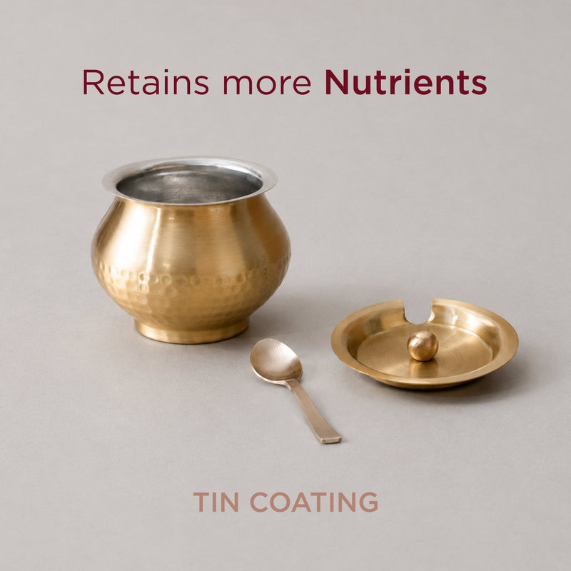 Pure Brass Ghee Pot with Tin Coating (पीतल का घी पॉट)