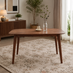 Astera Sheesham Wood 4 Seater Dining Set with Natural Cane Chairs