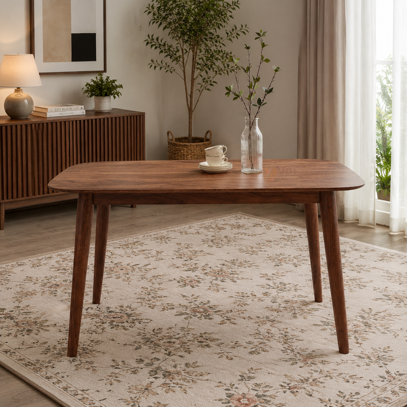 Astera Sheesham Wood 4 Seater Dining Set with Natural Cane Chairs