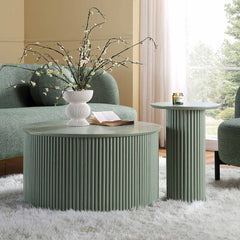 Velin Solidwood Round Coffee Table with Storage