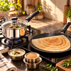 Saucepan & Non-Stick Dosa Tawa Combo | Praylady & Prestige | Velan Store-2