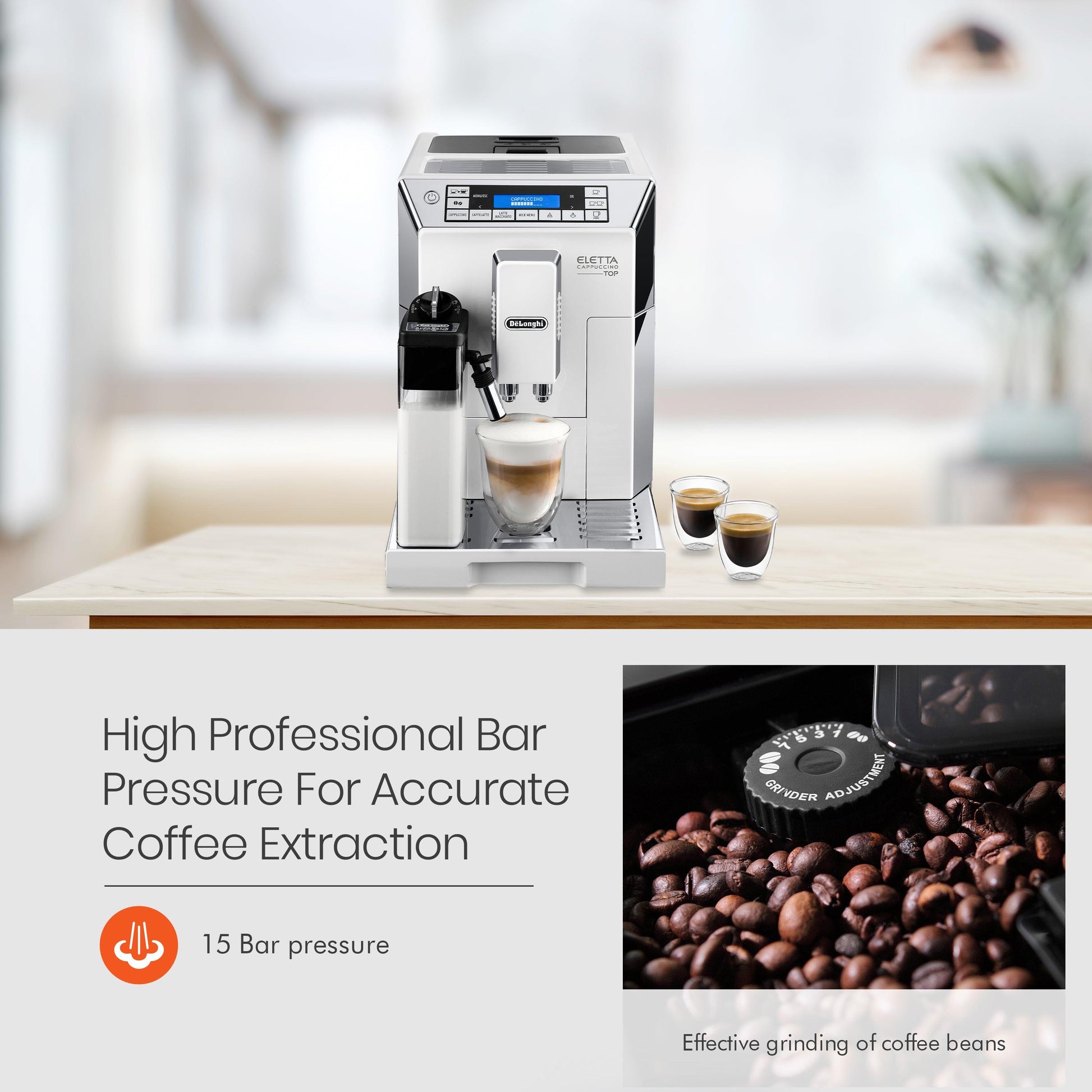 De'Longhi Eletta Cappuccino Top Fully Automatic Coffee Machine ECAM 45.760.W