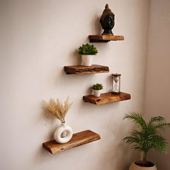 Live edge Floating Shelf Set of 4