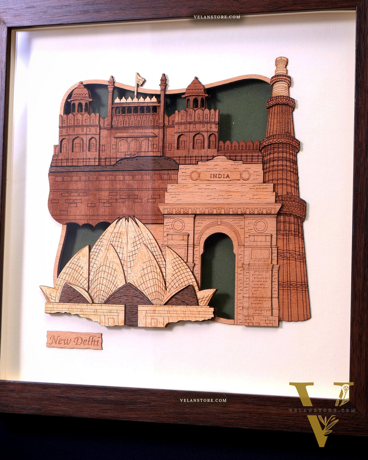 Delhi Monuments – Handcrafted Wooden Wall Hanging Frame
