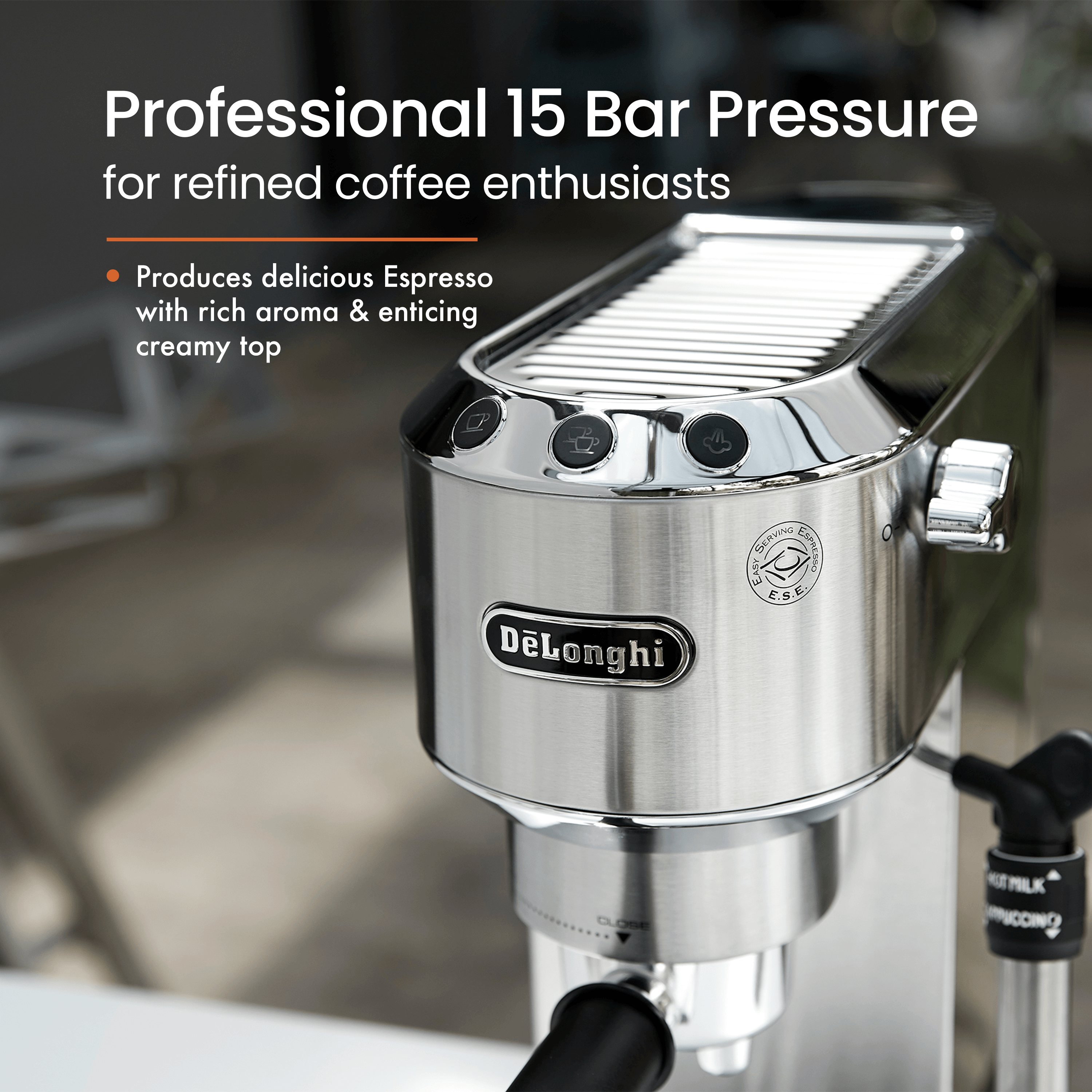 DeLonghi EC685.M 1350 Watt Espresso Coffee Machine, Metal