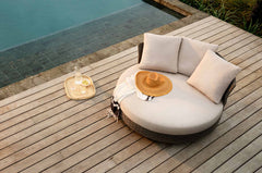Patrice Outdoor Poolside Sunbed With Cushion Daybed (Grey) Braided & Rope