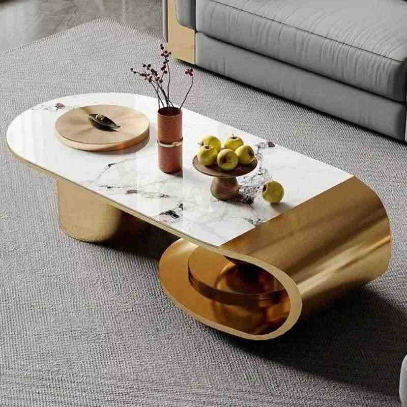 Luxe Gold Accent Center Table (Mild Steel)