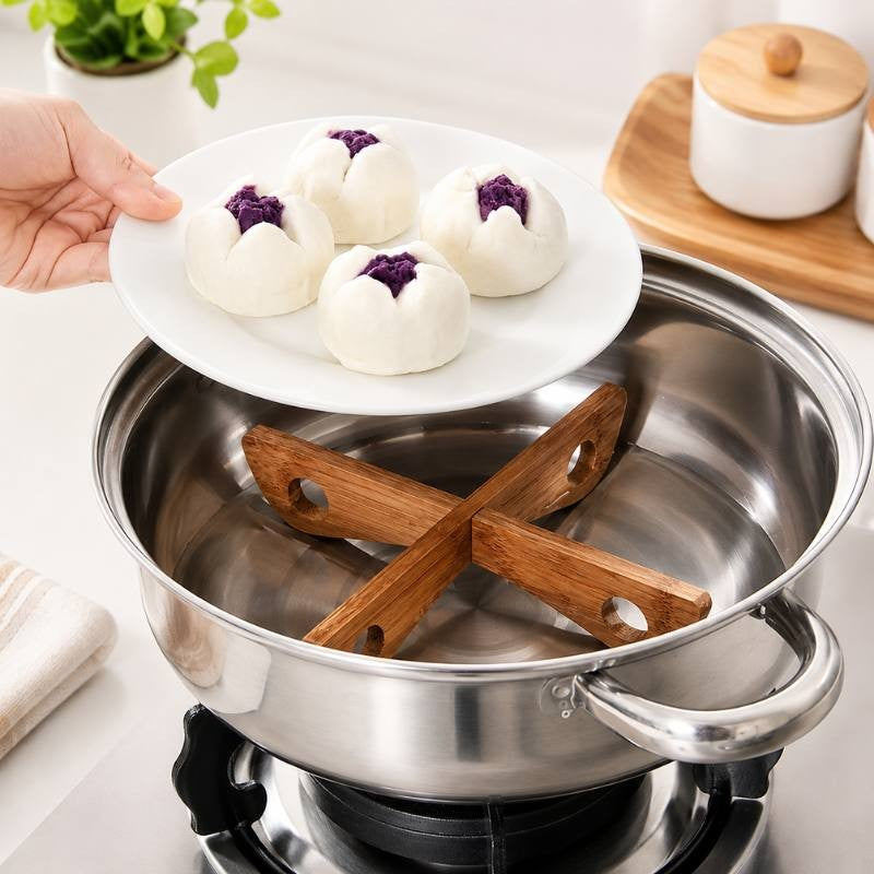 Acacia Wood Detachable Trivet for Hot Pots & Pans, Wooden Table Heat Protector Stand