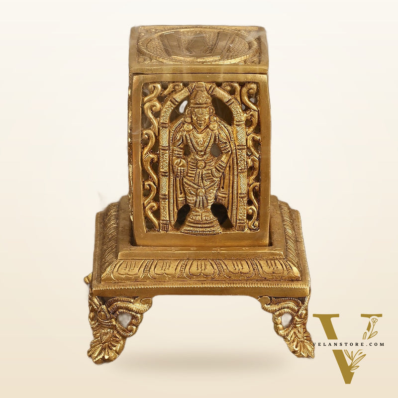 Dhoop Dhani with Shankh chakra namah design| T-Light Holder | 6.5x5x5 inch