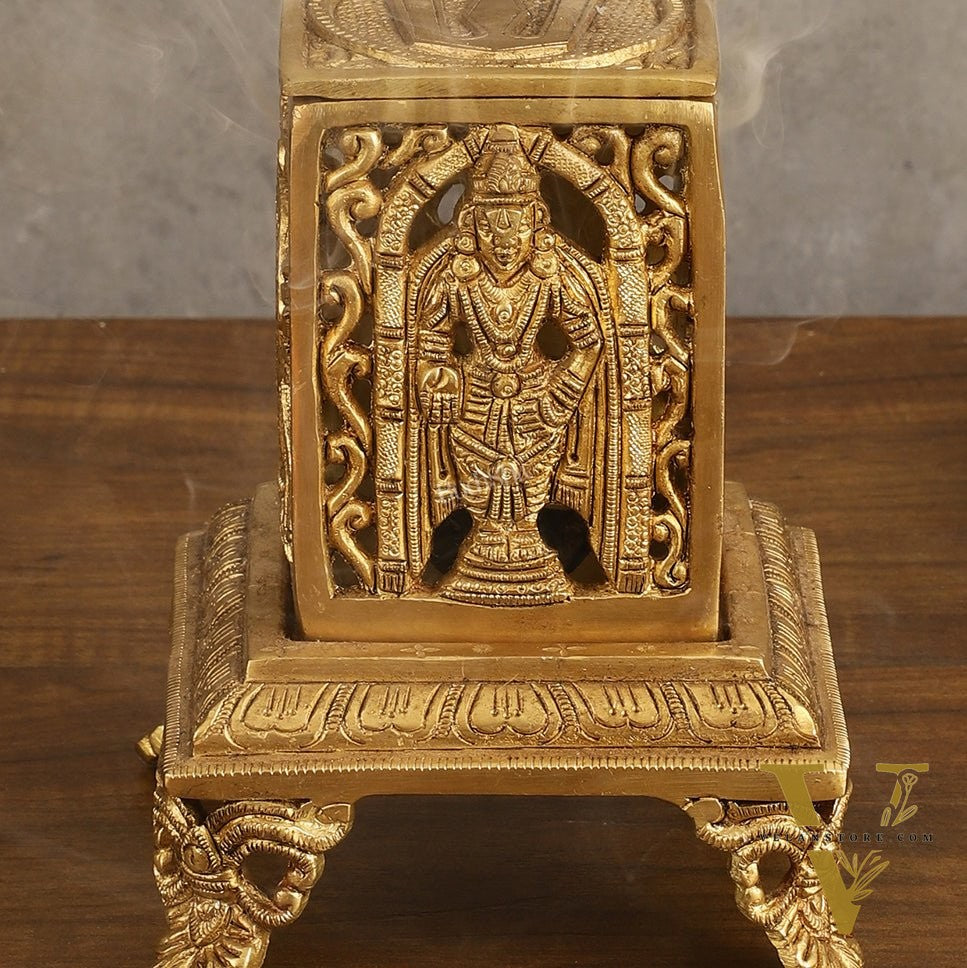 Dhoop Dhani with Shankh chakra namah design| T-Light Holder | 6.5x5x5 inch