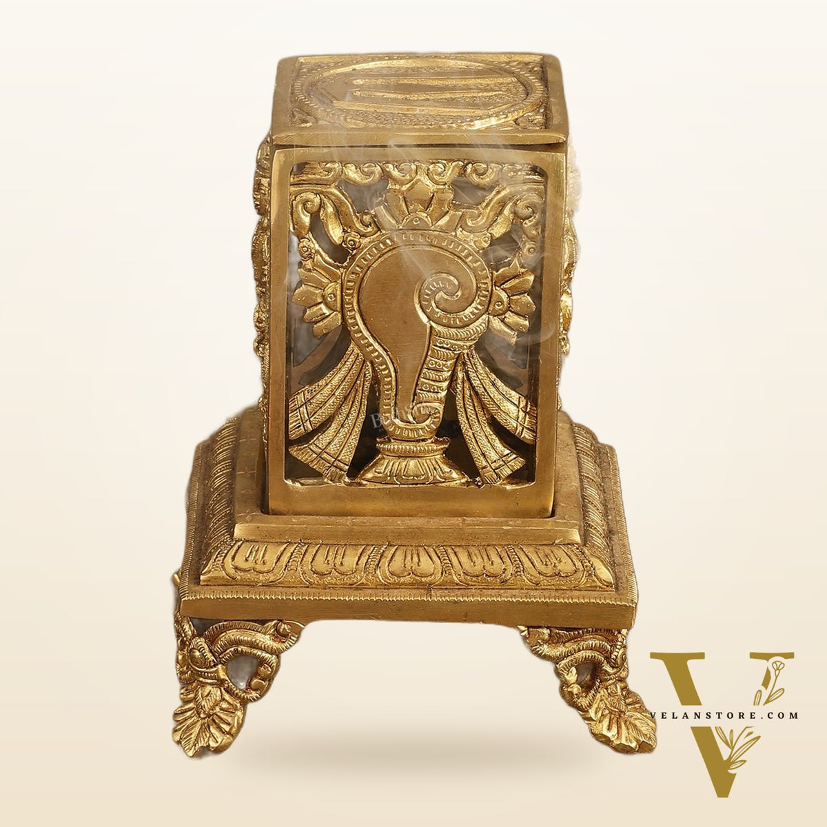 Dhoop Dhani with Shankh chakra namah design| T-Light Holder | 6.5x5x5 inch