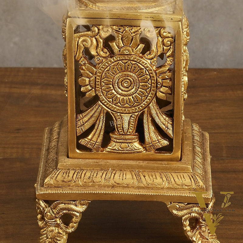 Dhoop Dhani with Shankh chakra namah design| T-Light Holder | 6.5x5x5 inch