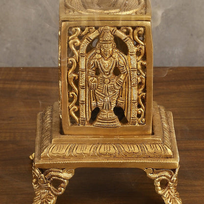 Dhoop Dhani with Shankh chakra namah design| T-Light Holder | 6.5x5x5 inch
