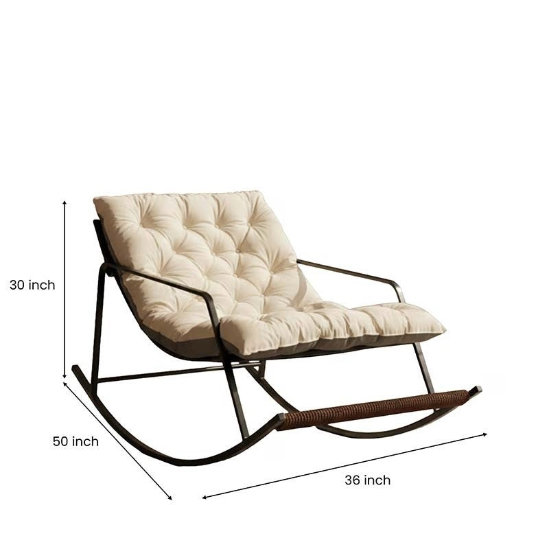 Comfy Rocking Chair With Adjustable Backrest and Foot Massager for Extra Comfort | Relaxing Indoor & Outdoor Swaying Chair