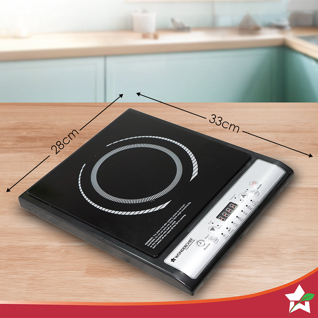 Wonderchef Torino Induction Cooktop with 11 Pre-set Cooking Menus|2000 Watt Induction Cooktop| Eco-friendly IGBT Technol