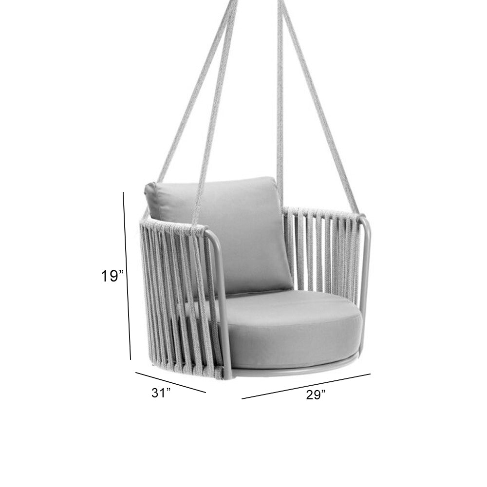 Airmood Single Seater Hanging Swing Without Stand For Balcony , Garden Swing (Grey)
