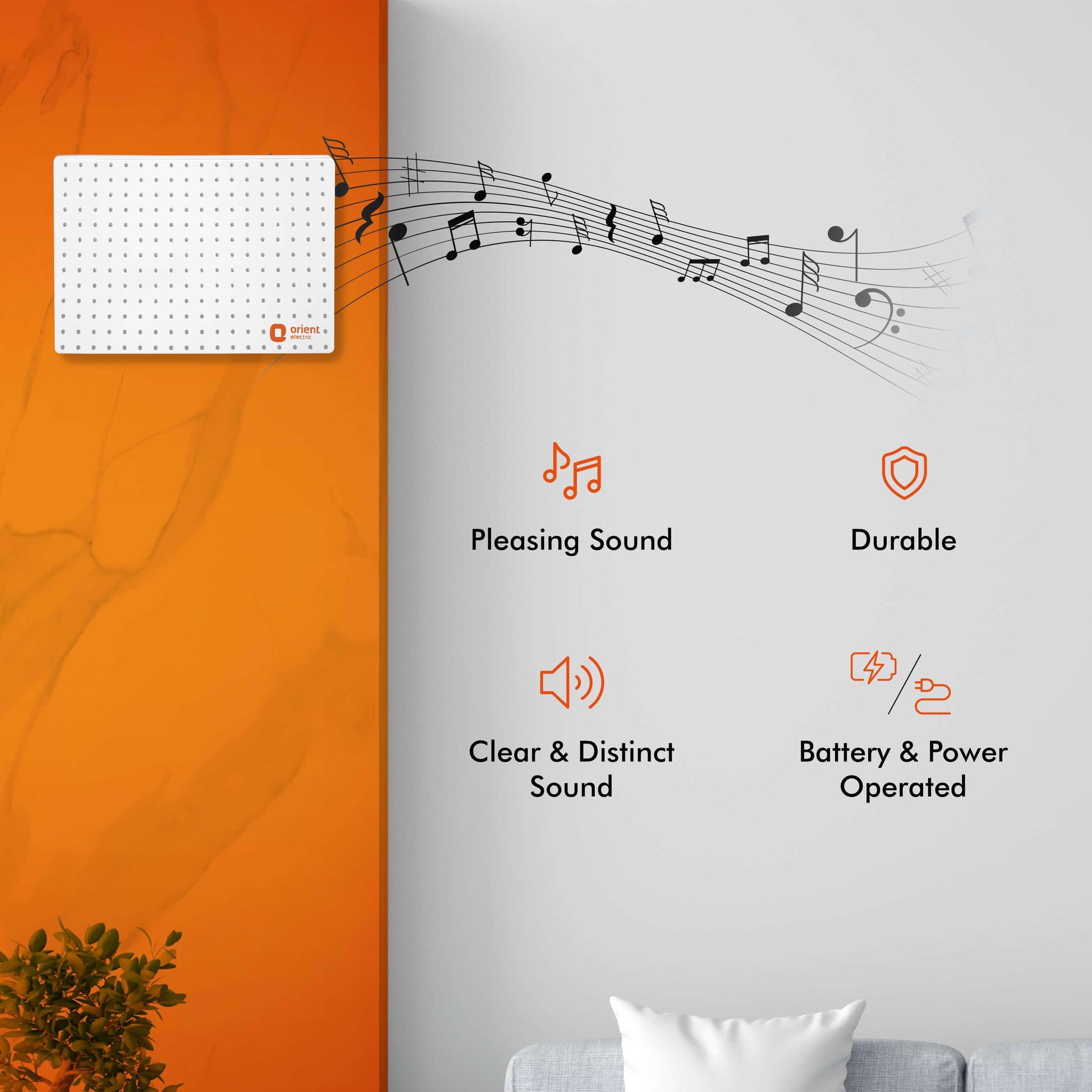 Ding Dong Musical Door Bell for Home (White)
