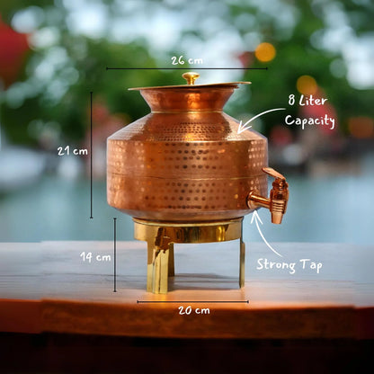 Handmade Pure Copper Water Dispenser With Stand