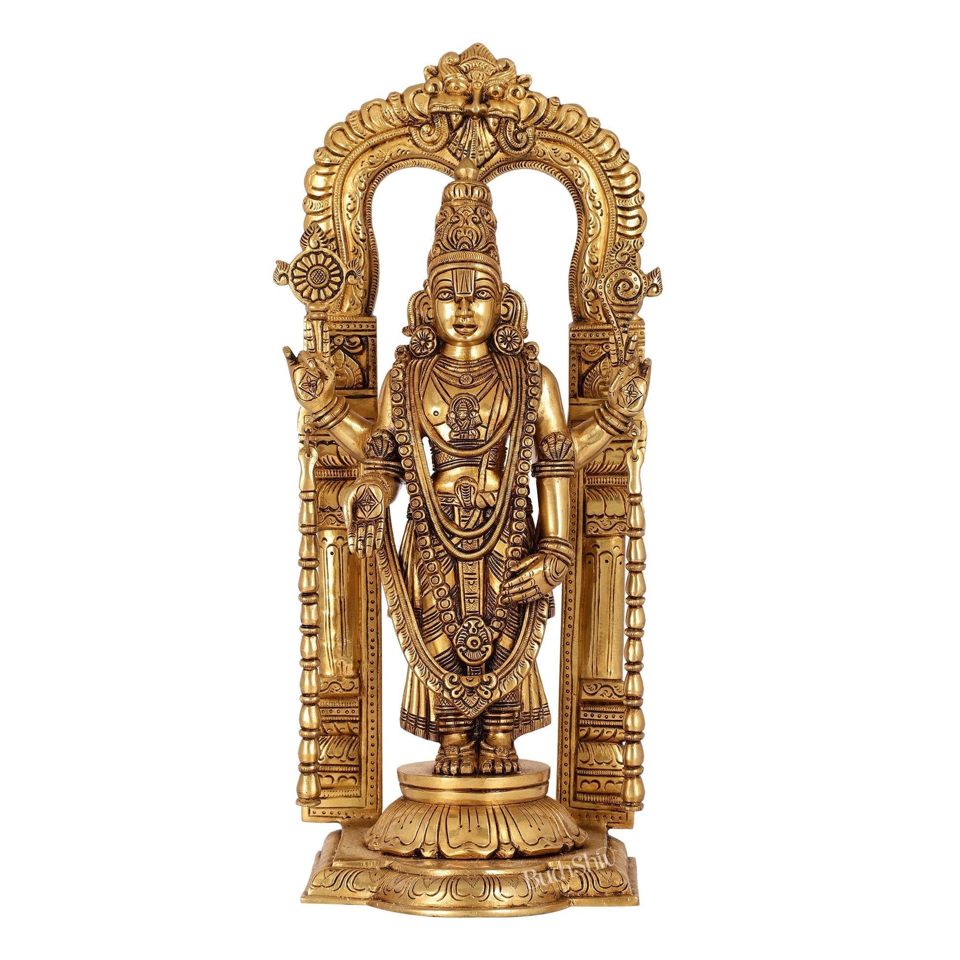 Divine 17-Inch Superfine Brass Tirupati Balaji Statue | Lord Venkateshwara
