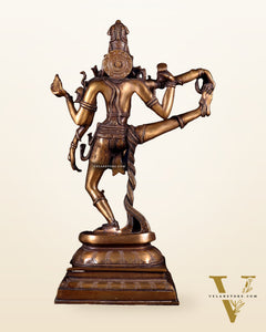 Divine 18-Inch Brass dancing shiva with right leg raised