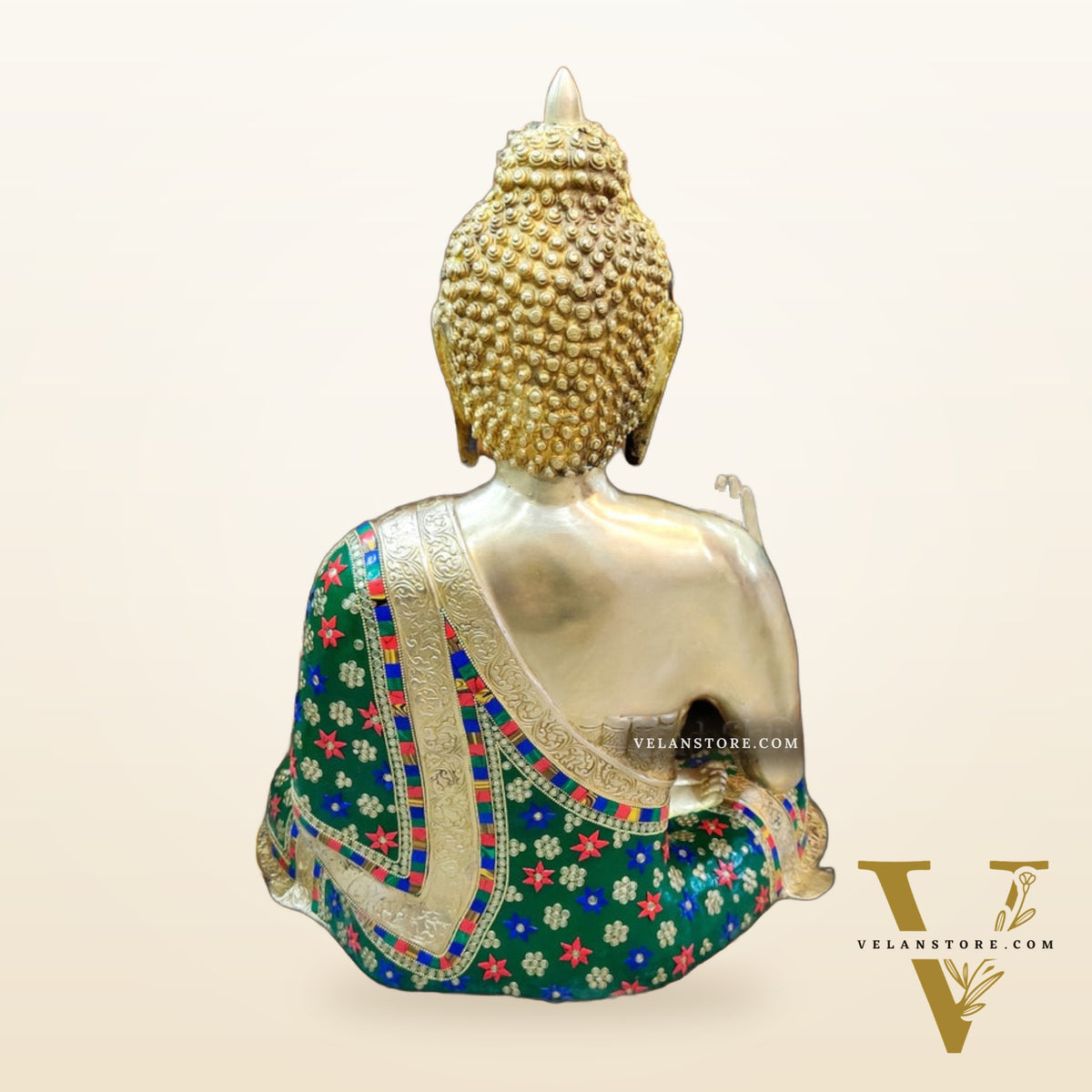Divine Blessings: Buddha Brass Idol in Abhaya Mudra with Medicine - 23 inch