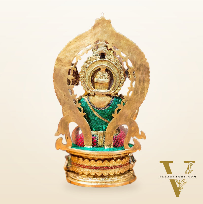 Divine Brass Ganesha Seated on Round Throne with Prabhavali 26"