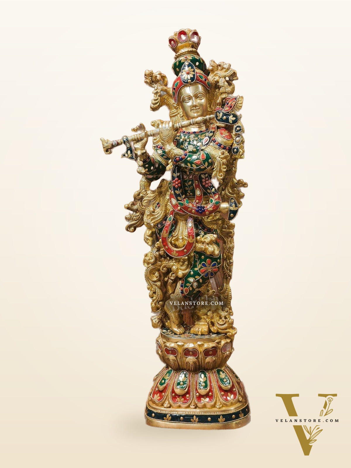 Divine Brass Handcrafted Ever Smiling Krishna Kanhaiya Statue 29"