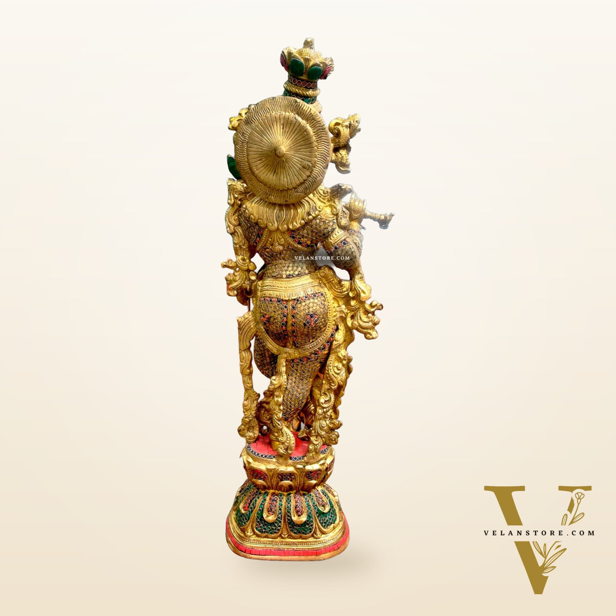 Divine Brass Handcrafted Ever Smiling Krishna Kanhaiya Statue 29"