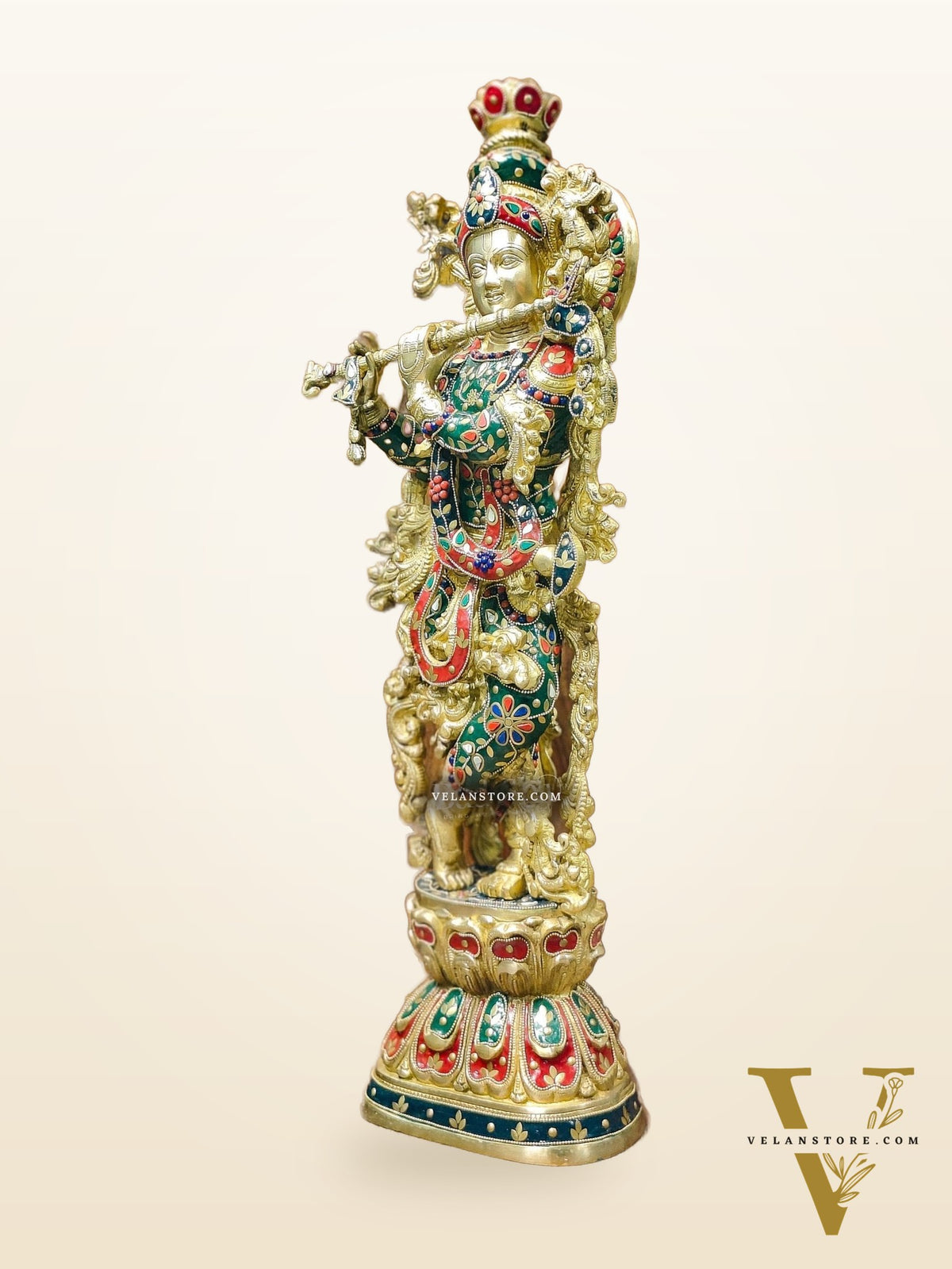 Divine Brass Handcrafted Ever Smiling Krishna Kanhaiya Statue 29"