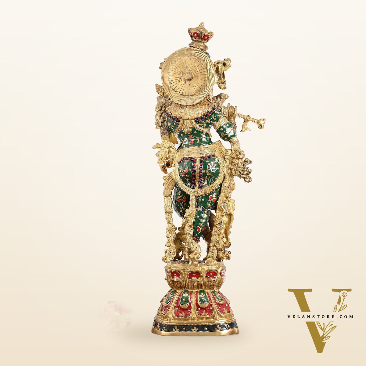 Divine Brass Handcrafted Ever Smiling Krishna Kanhaiya Statue 29"
