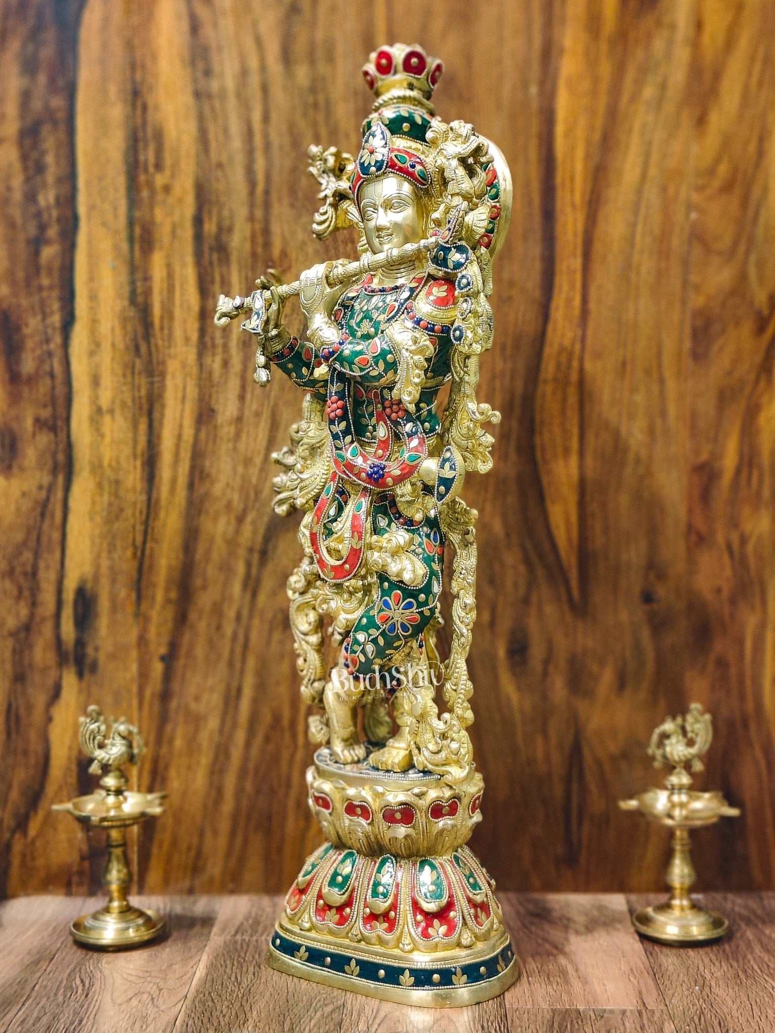 Divine Brass Handcrafted Ever Smiling Krishna Kanhaiya Statue 29"