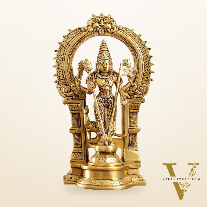 Divine Brass Kartikeya Lord Murugan Swamy Statue - 12.5" Inches