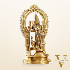Divine Brass Kartikeya Lord Murugan Swamy Statue - 12.5" Inches