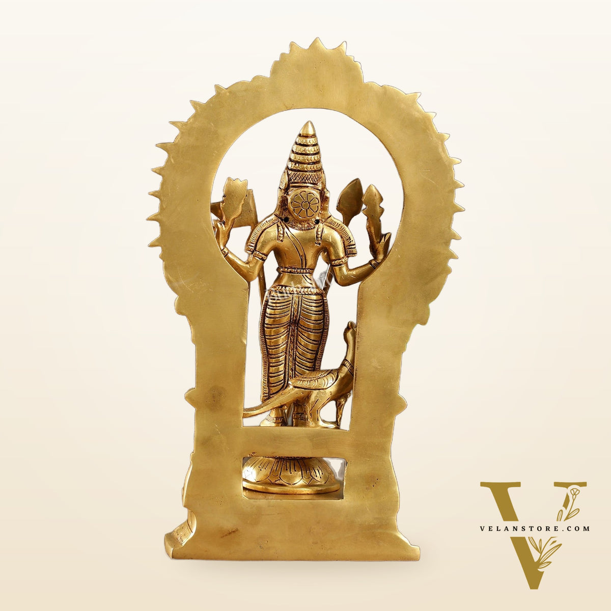 Divine Brass Kartikeya Lord Murugan Swamy Statue - 12.5" Inches