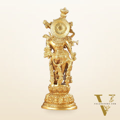 Divine Brass Krishna Idol 15"