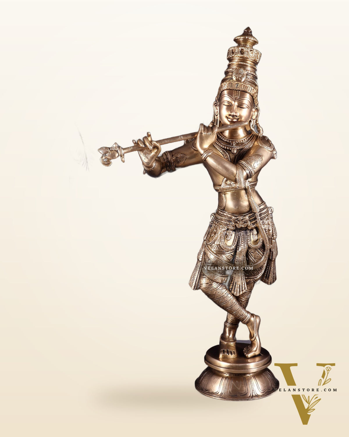 Divine Brass Krishna Idol | 23 inch