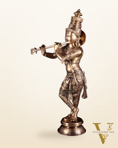 Divine Brass Krishna Idol | 23 inch