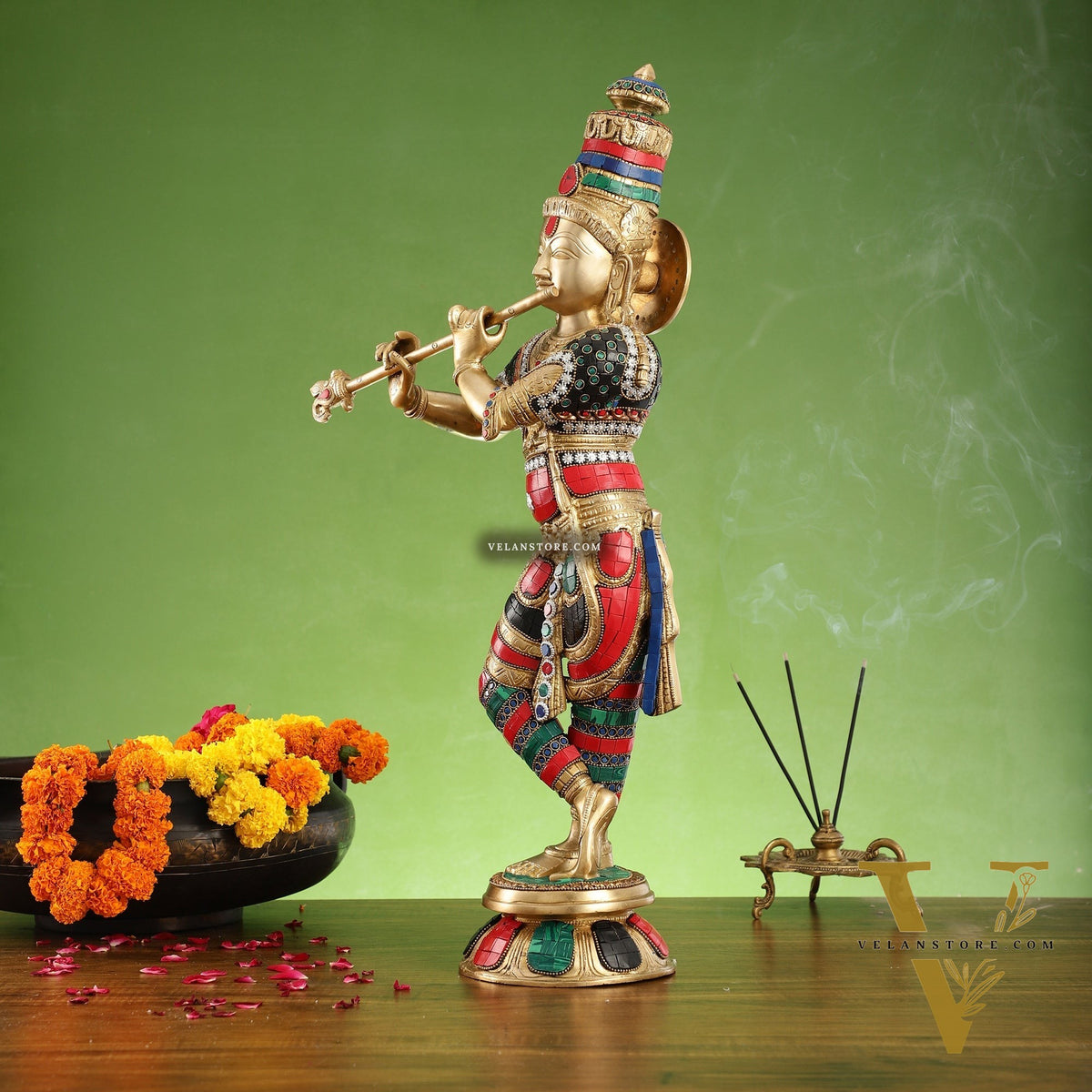 Divine brass Krishna Idol |  Height 23 Inch