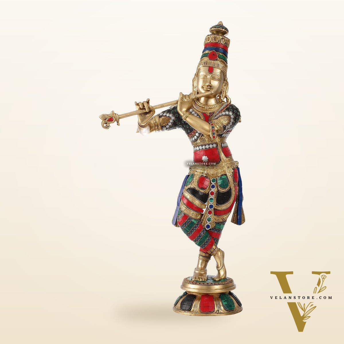 Divine brass Krishna Idol |  Height 23 Inch